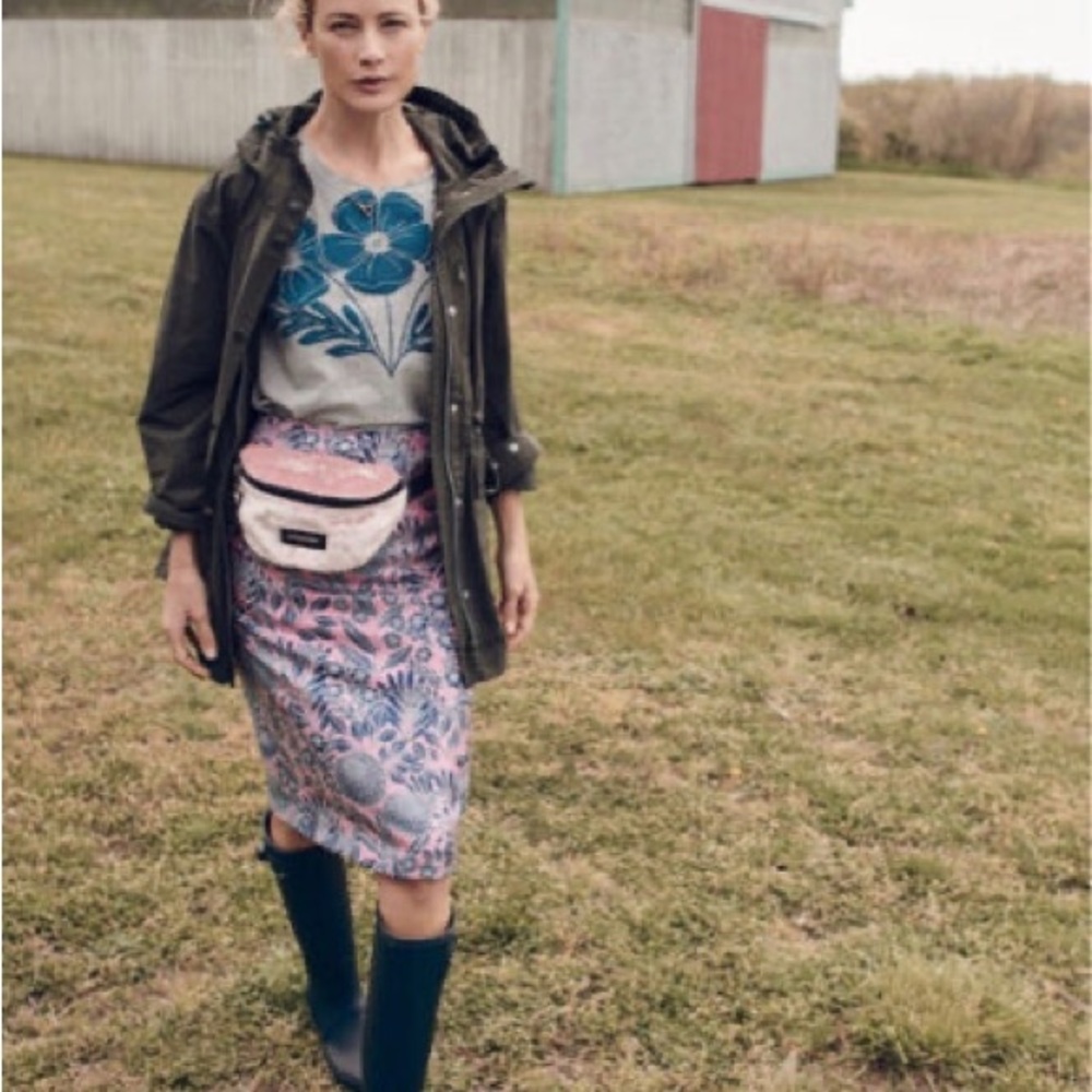 J.Crew Abigail Borg Pink/Blue Floral Slip Silk Skirt Size 00 $190